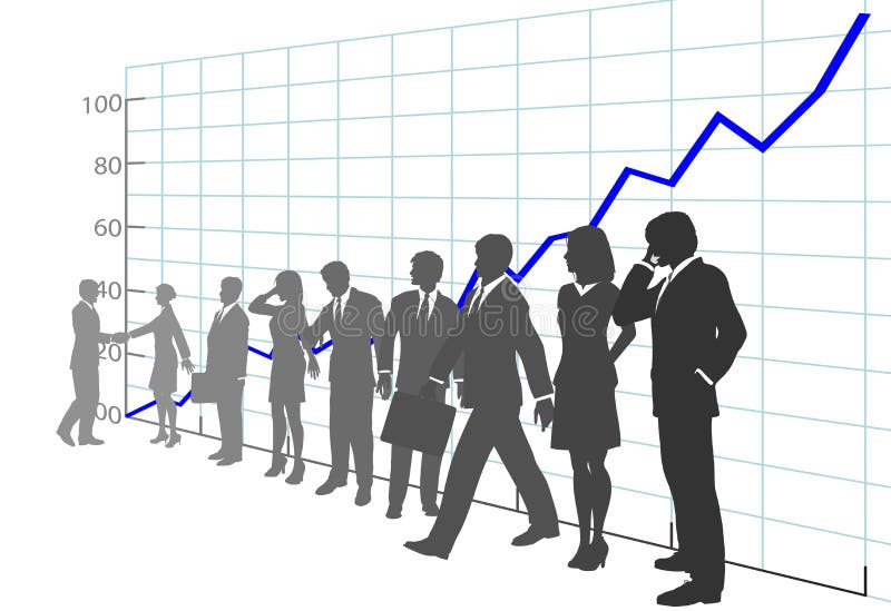 Da equipe do lucro executivos de carta de crescimento ilustração royalty free Da equipe do lucro executivos de carta de crescimento ilustração royalty free