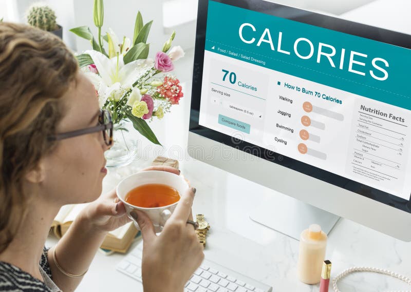 Da nutrição do alimento calorias do conceito do exercício foto de stock Da nutrição do alimento calorias do conceito do exercício foto de stock
