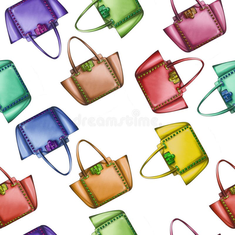 Da ogni parte di fondo - borsa dello stilista dell'acquerello immagini stock libere da diritti Da ogni parte di fondo - borsa dello stilista dell'acquerello immagini stock libere da diritti