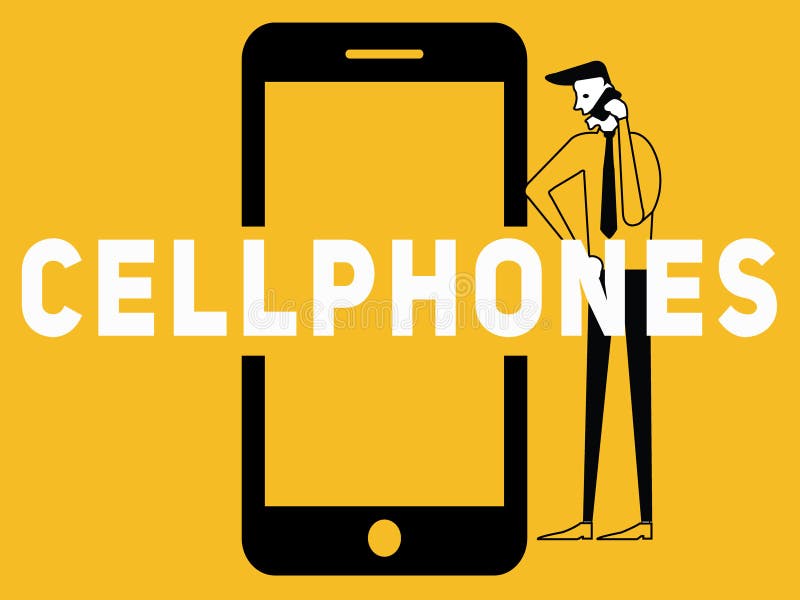 Da palavra do telefone celular e os povos do conceito chamada criativa ilustração stock Da palavra do telefone celular e os povos do conceito chamada criativa ilustração stock
