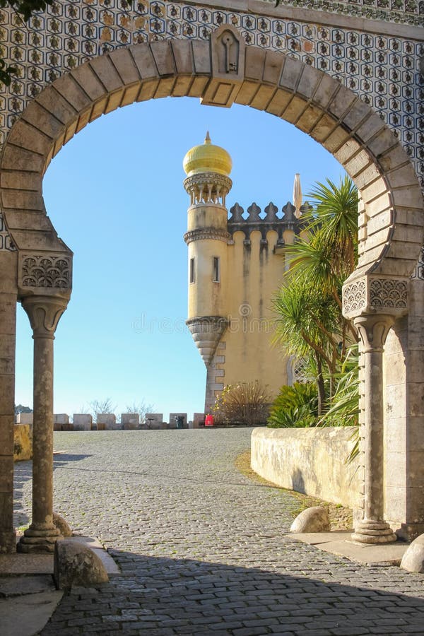 Entrance to Palacio Da Pena Sintra. Portugal The palace is a UNESCO World Heritage Site. Entrance to Palacio Da Pena Sintra. Portugal The palace is a UNESCO World Heritage Site