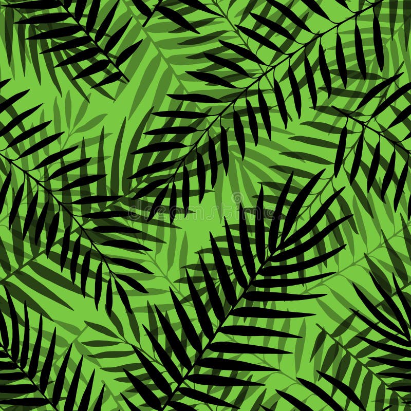 Da selva sem emenda tropical do teste padr?o das folhas de palmeira do vetor fundo decorativo floral ilustração stock Da selva sem emenda tropical do teste padr?o das folhas de palmeira do vetor fundo decorativo floral ilustração stock