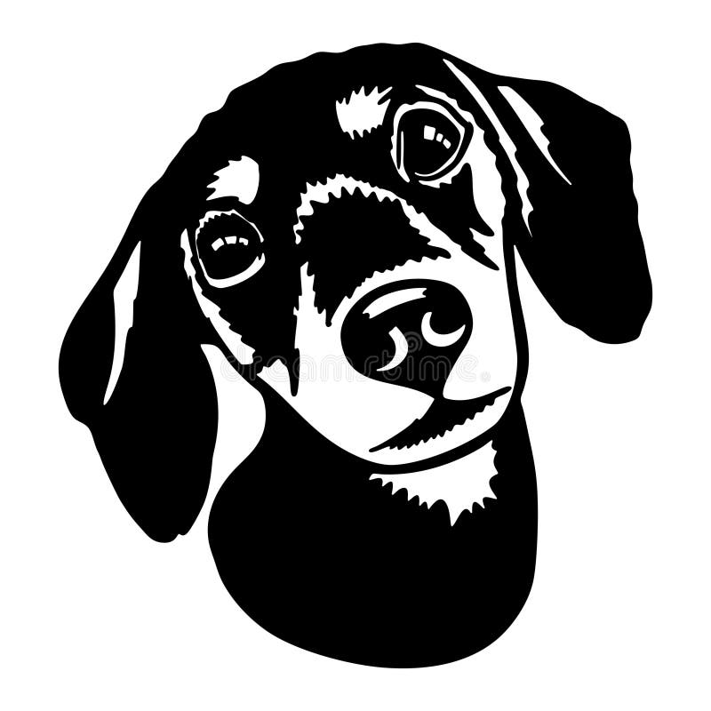 Dachshshum buffo cane vettoriale stencil taglietto file vettoriale per maglietta illustrazione di stock