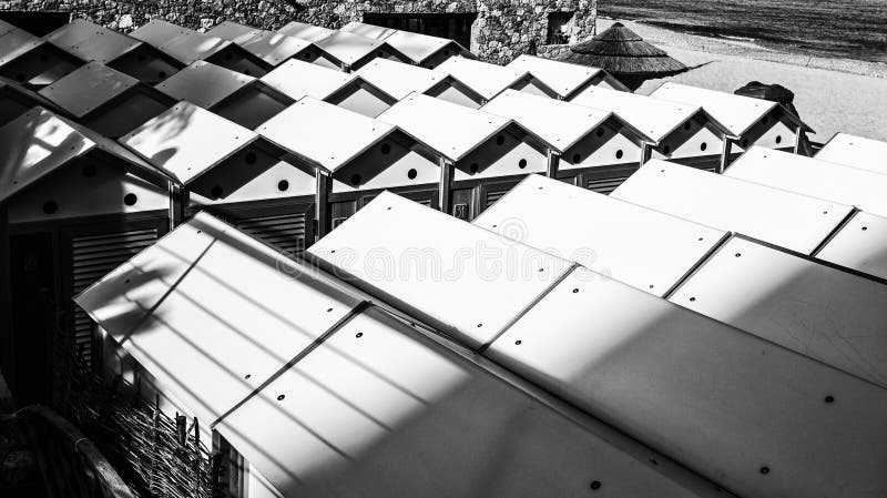 Dachy plażowe budy Pekin, china fotografia stock Dachy plażowe budy Pekin, china fotografia stock