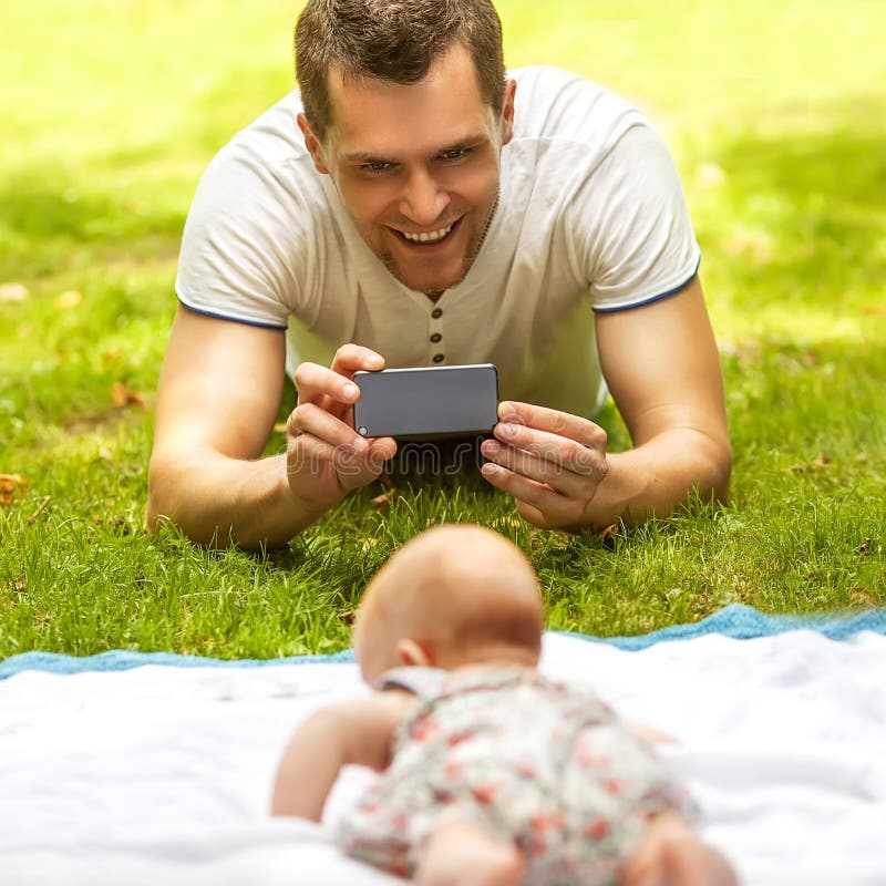 Dad and baby stock photo. Image of father, camera, beautiful - 43471064