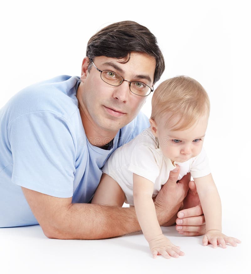 Dad and baby stock image. Image of together, breast, white - 35069945