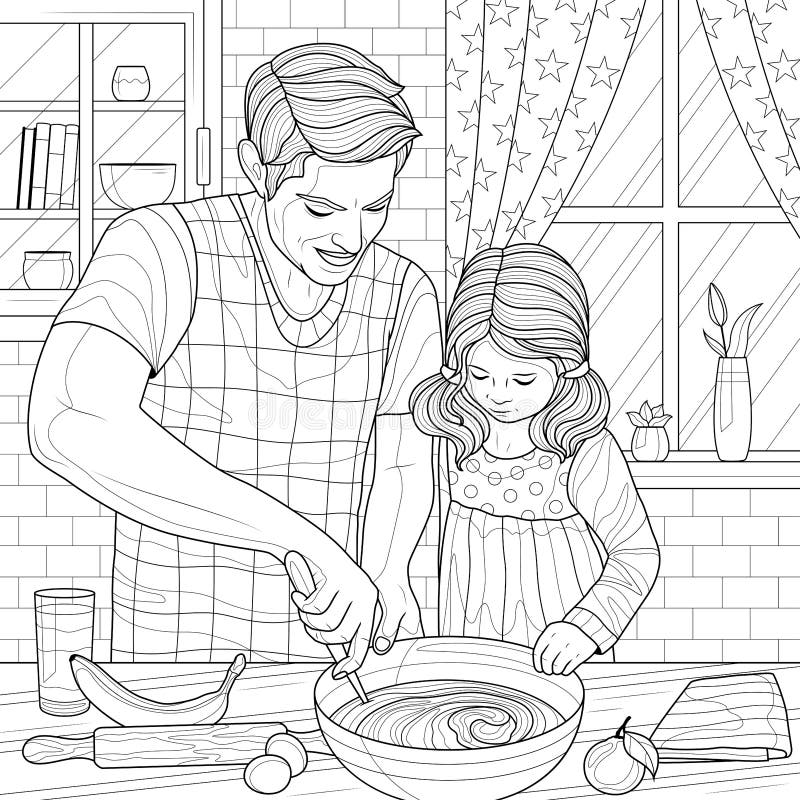 107 Coloring Pages Of Dad And Daughter  Best HD