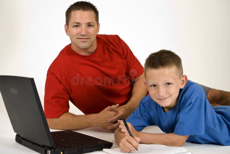 Dad Helping with Homework