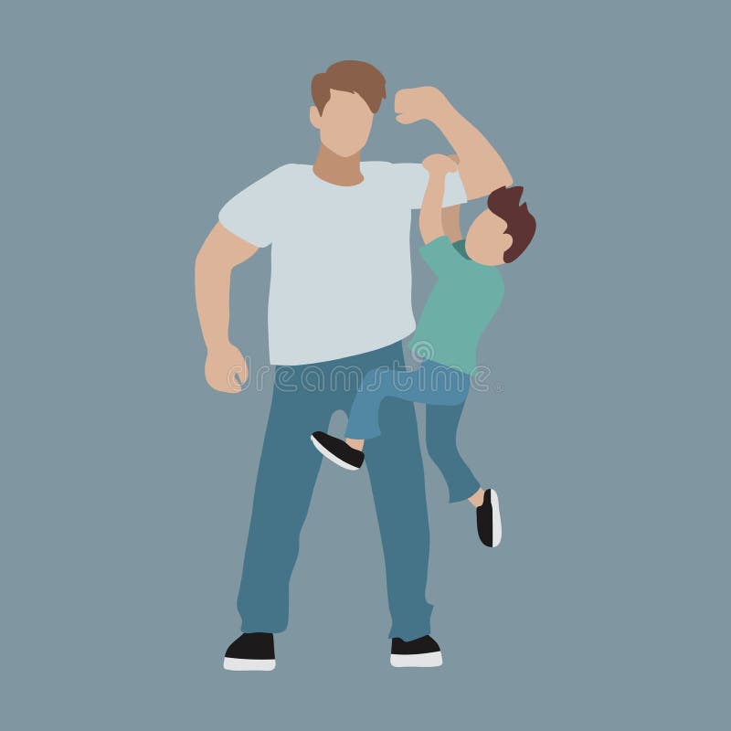 Dad playing with his kid clip art royalty free illustration