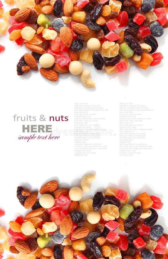 Dadi misti e frutti asciutti fotografia stock Dadi misti e frutti asciutti fotografia stock