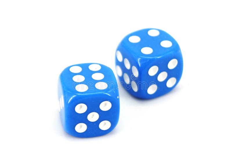 Blue casino on Dice white background. Blue casino on Dice white background.