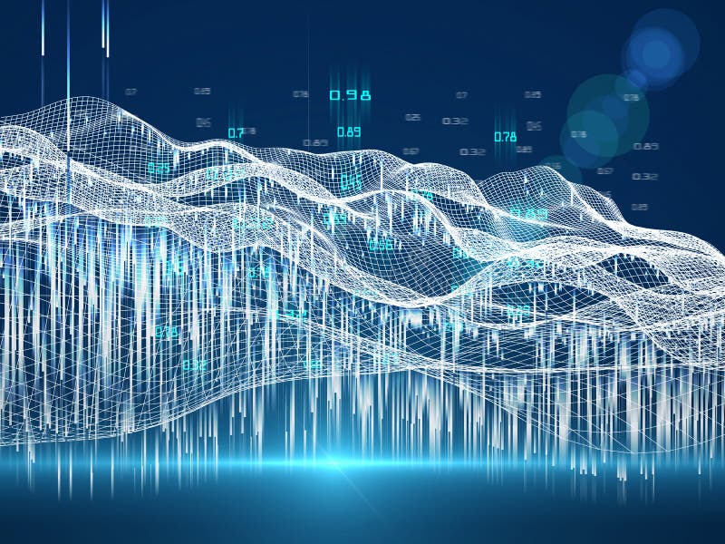 Dados grandes Visualização de negócios de inteligência artificial Criptografia virtual quântica Bloqueio Dados de algoritmos anal