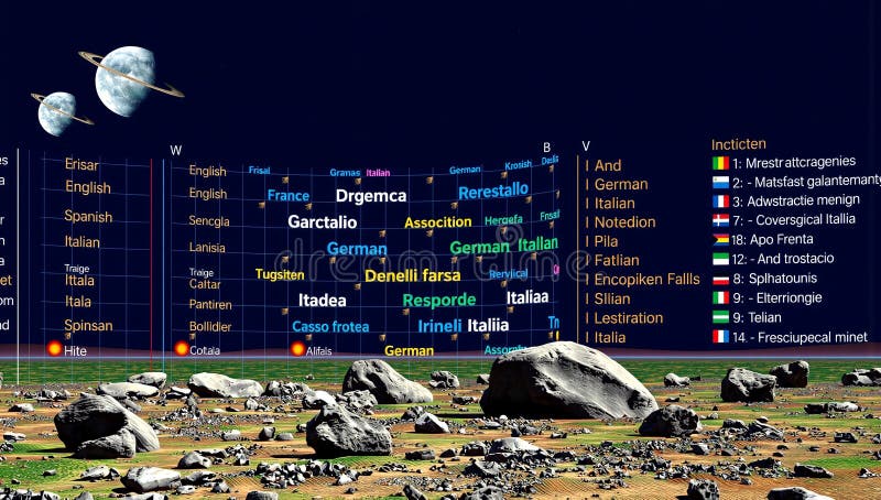 Dados planetários num ecrã digital imagens de stock royalty free