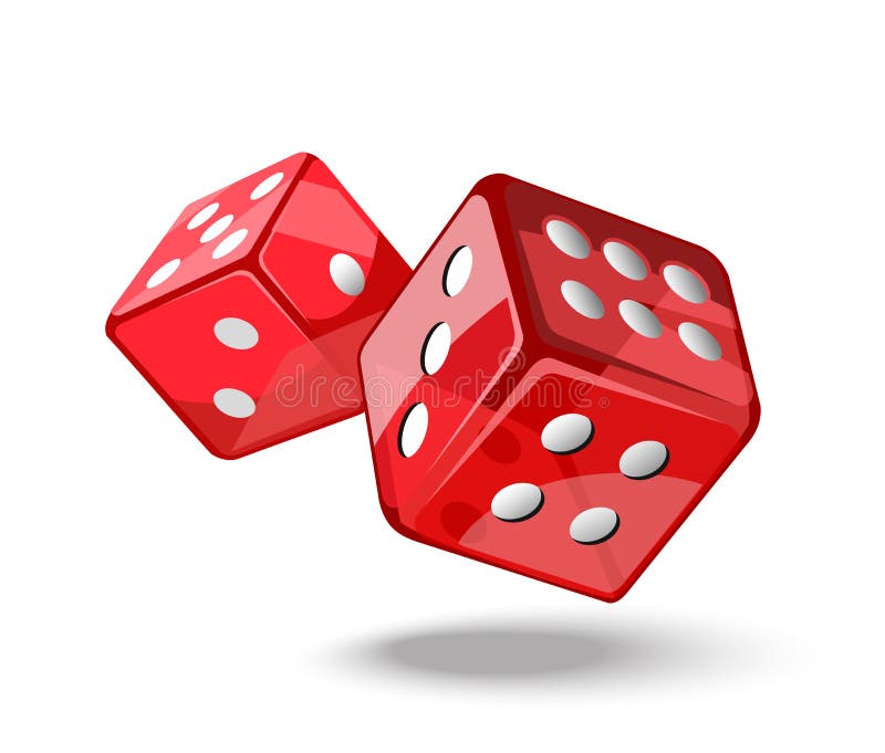 Dados vermelhos do jogo em voo ilustração do vetor Dados vermelhos do jogo em voo ilustração do vetor