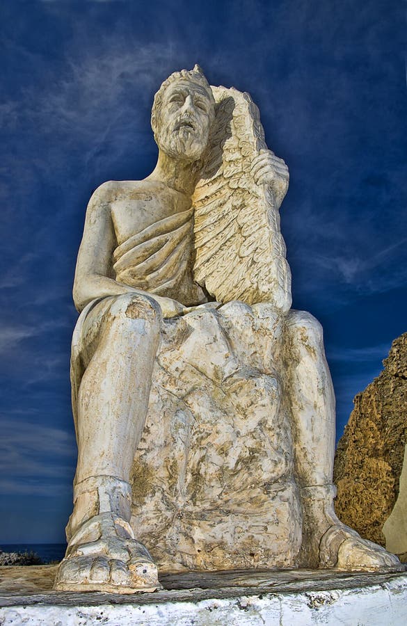 Daedalus Statue Located in the Town of Agia Galini (crete Islan Stock