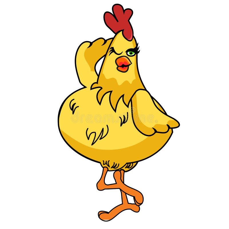 Illustrazione di cartone animato di un altro stupido pollo.