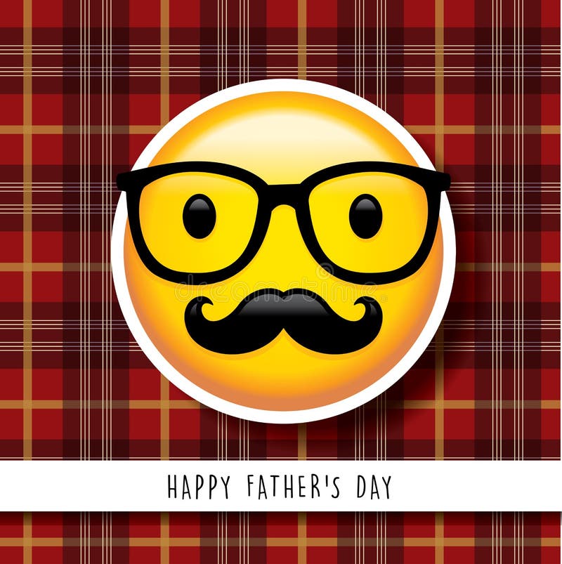 Happy Father`s Day greeting card with cute smiley face. Happy Father`s Day greeting card with cute smiley face