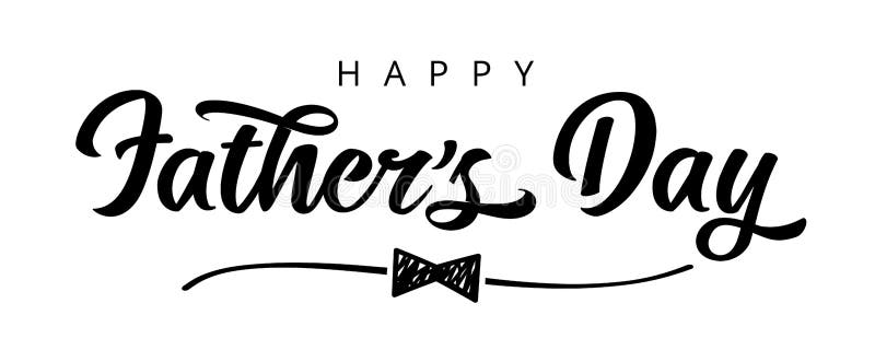 Happy Fathers Day with doodle bow calligraphy banner. Father`s day vector greeting illustration with shape hand drawn bow tie and elegant sketch line divider. Happy Fathers Day with doodle bow calligraphy banner. Father`s day vector greeting illustration with shape hand drawn bow tie and elegant sketch line divider