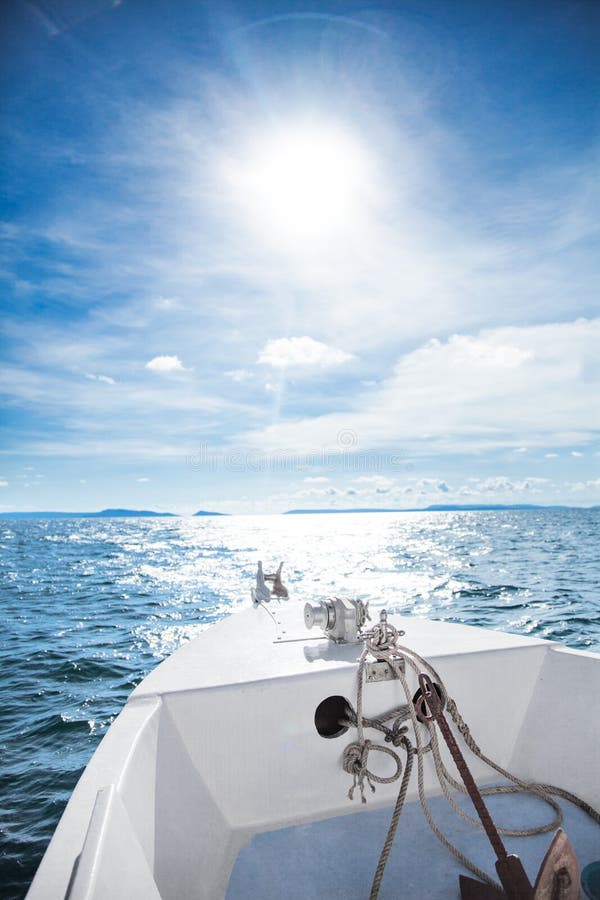 Boating out on a beautiful sunny day, blue ocean and sky. Boating out on a beautiful sunny day, blue ocean and sky