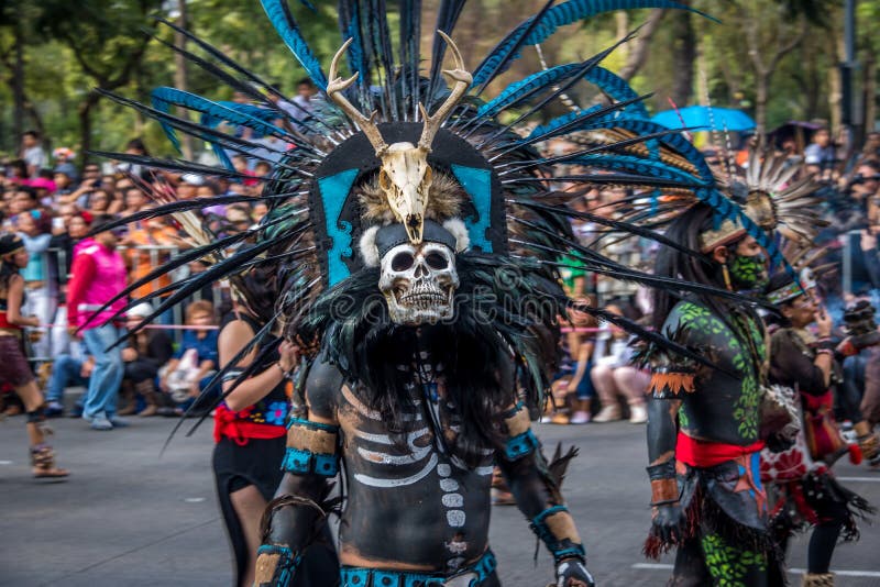 Dag van de dode Dia DE los Muertos parade in Mexico-City - Mexico stock fotografie Dag van de dode Dia DE los Muertos parade in Mexico-City - Mexico stock fotografie