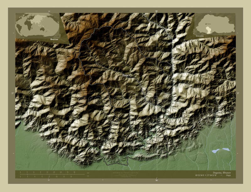 Dagana, Bhutan. Wiki. Labelled Points of Cities Stock Photo - Image of ...