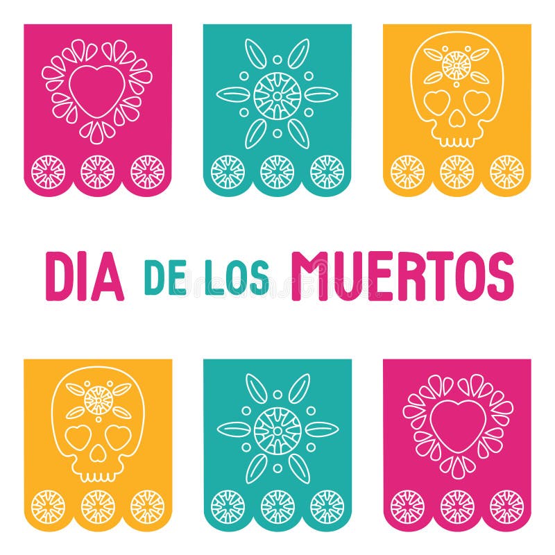 Dagen för de döda, Dia de los muertos bakgrund, fyrkantsbanderoll, hälsningskort vektor illustrationer Dagen för de döda, Dia de los muertos bakgrund, fyrkantsbanderoll, hälsningskort vektor illustrationer