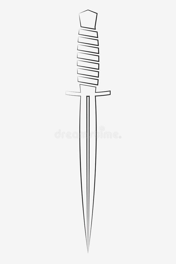 Dagger Outline. Military Combat Knife. Simple Element that You Can Use in  Any of Your Design Projects. Logo or Tattoo Stock Vector - Illustration of  sign, badge: 195824928