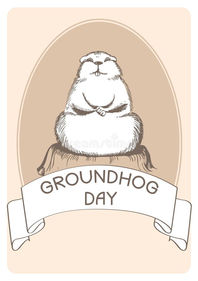 daggroundhogvykort royaltyfri illustrationer daggroundhogvykort royaltyfri illustrationer