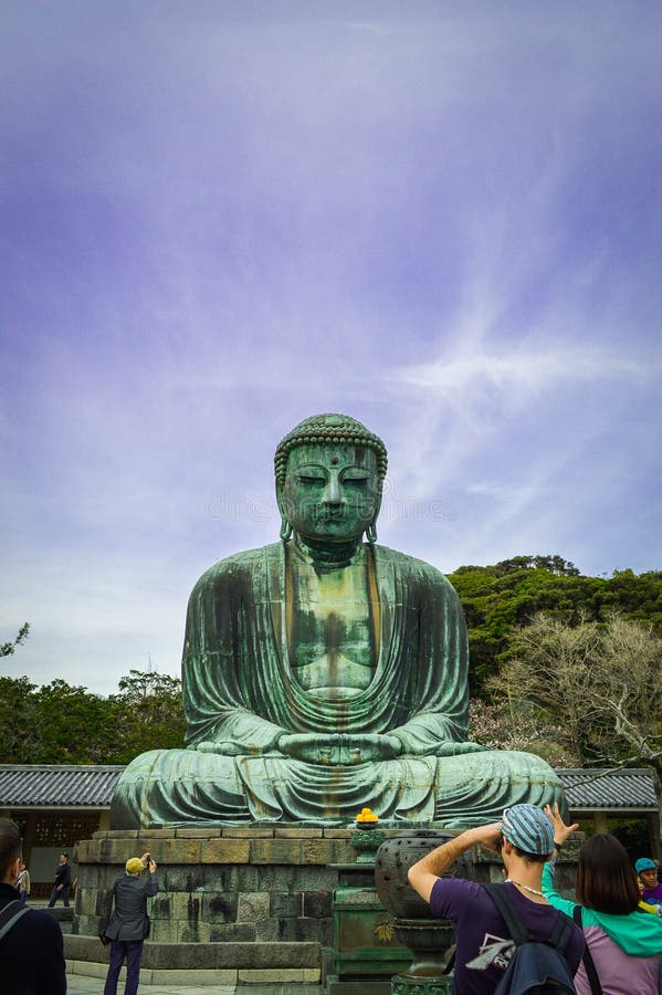 Daibutsu, Amida Bouddha au de KÅ toku-dans, Kanagawa, Japon photographie stock libre de droits Daibutsu, Amida Bouddha au de KÅ toku-dans, Kanagawa, Japon photographie stock libre de droits