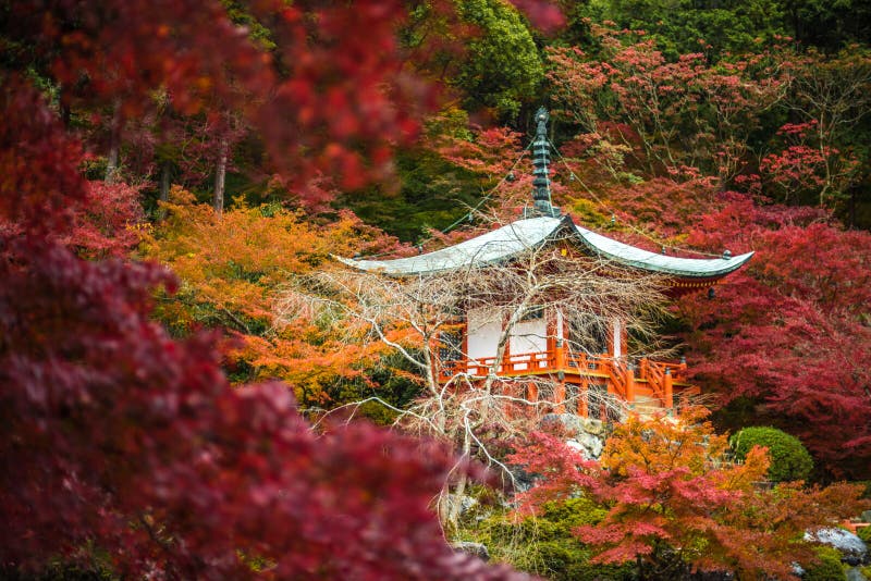 Daigoji-Tempel in den Ahornbäumen, momiji Jahreszeit, Kyoto, Japan lizenzfreies stockfoto Daigoji-Tempel in den Ahornbäumen, momiji Jahreszeit, Kyoto, Japan lizenzfreies stockfoto