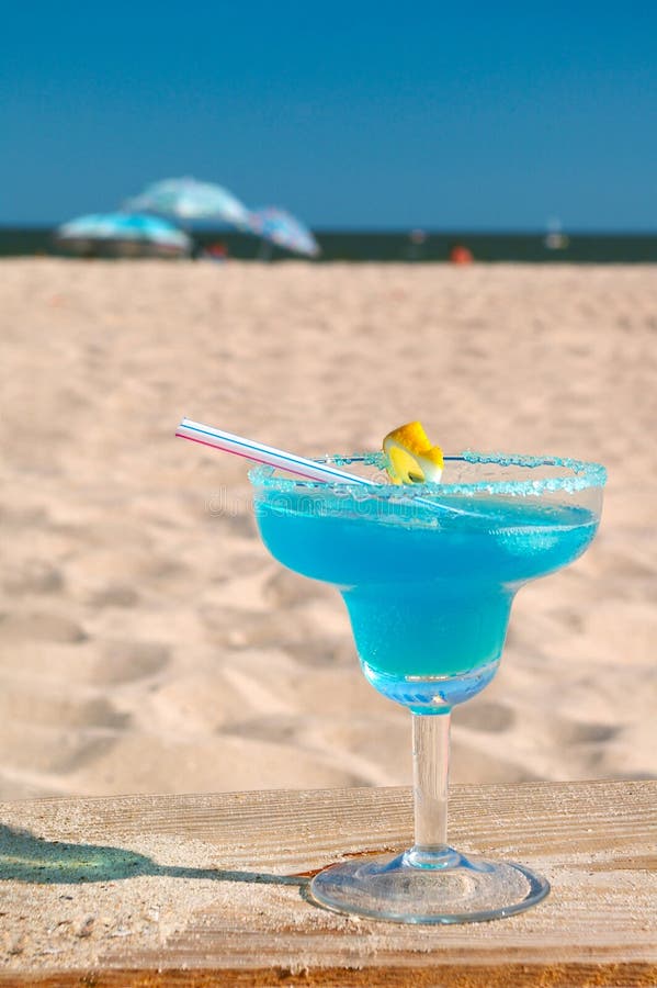 Daiquiri Cocktail on the Beach Stock Photo Image of blue, alcohol