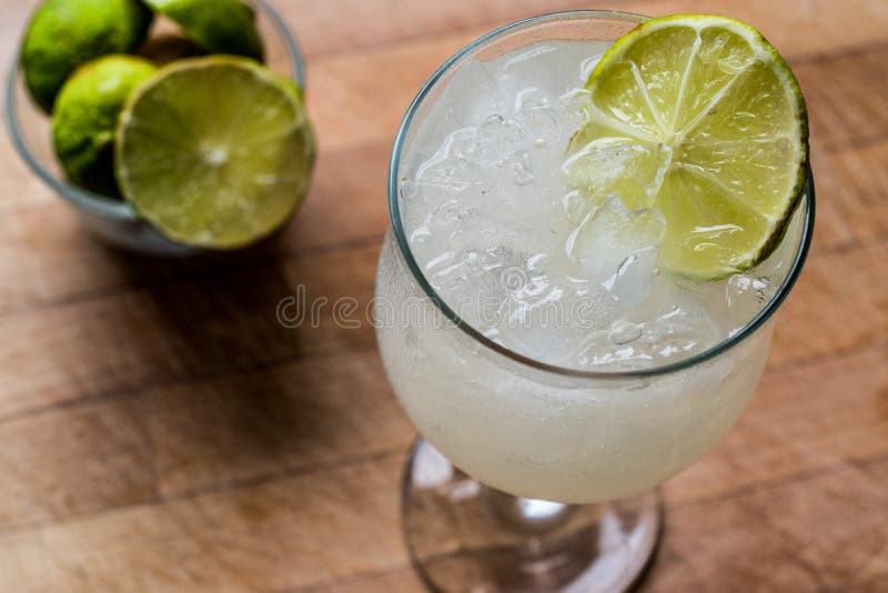 Daiquiri Cocktail with Lime and Crushed Ice. Stock Photo Image of