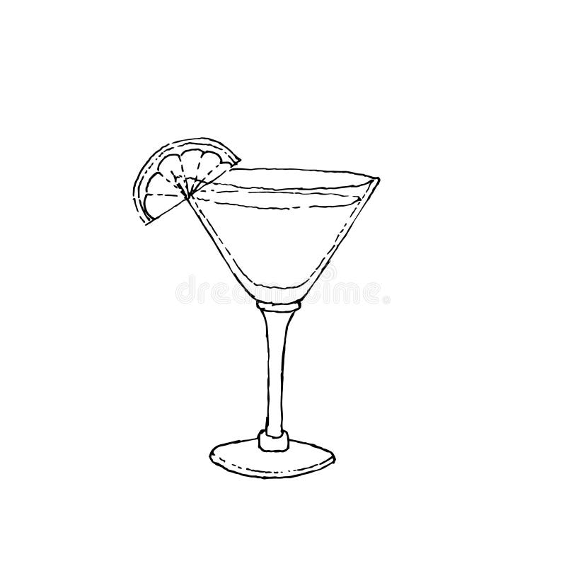 Daiquiri koktajlu Cyfrowego rysunkowa wektorowa ilustracja Szkło na białym odosobnionym tle royalty ilustracja Daiquiri koktajlu Cyfrowego rysunkowa wektorowa ilustracja Szkło na białym odosobnionym tle royalty ilustracja