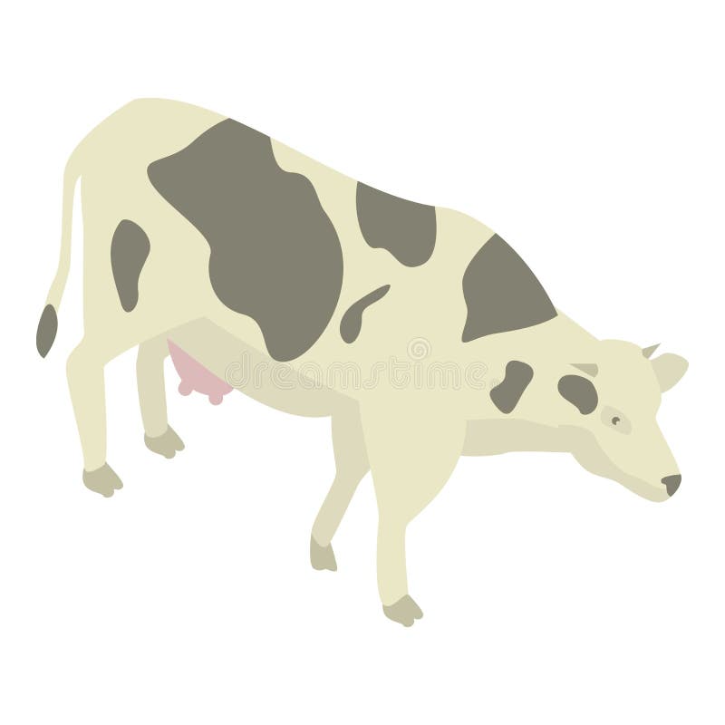 Dairy Cow Icon, Isometric Style Stock Vector - Illustration of hoofed