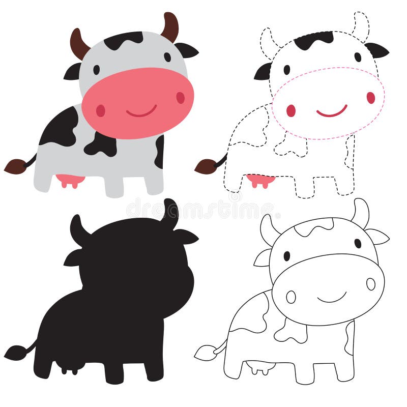 Dairy Cow Worksheet Vector Design Stock Vector Illustration of milk
