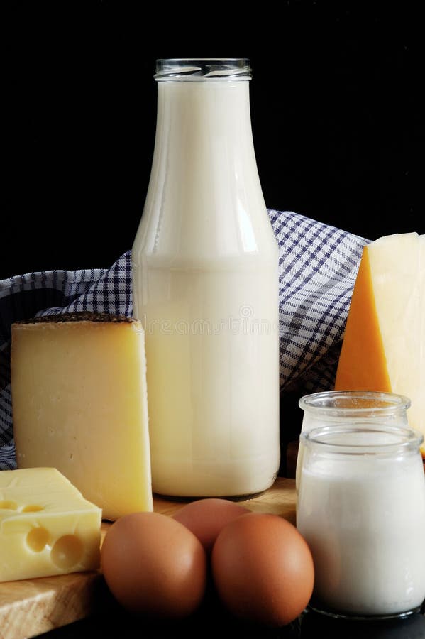 Dairy Products Milk and Cheese.... Stock Image Image of lactic