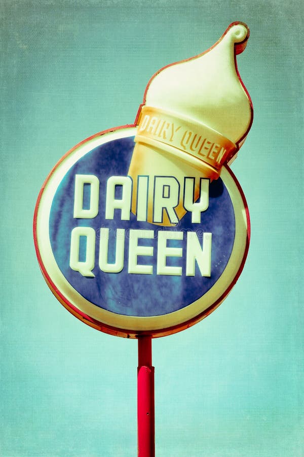 Dairy Queen neon sign editorial image. Image of vintage - 38877855