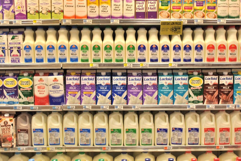 Dairy Section Of The Supermarket Editorial Image Image 21308650