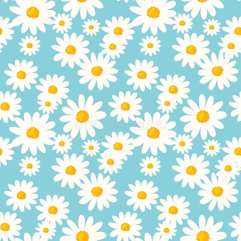 Blue Background. Ditsy Floral Print ...