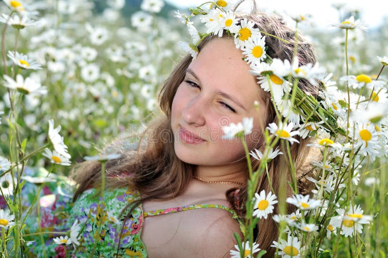 Daisy mood stock photo. Image of long, garland, leisure 15801014