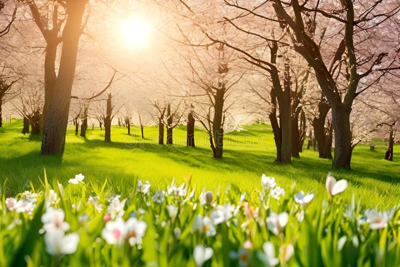 Daisy wild flowers field on natural field. stock illustration