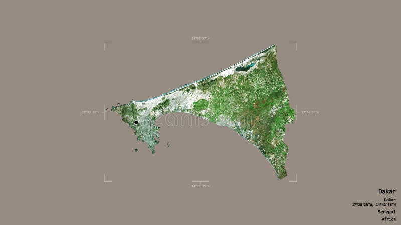 Dakar Senegal Bounding Box Satellite Stock Illustration Illustration Of World Overlay