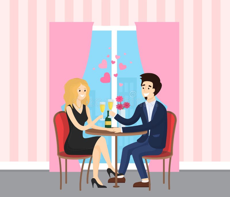 Daktylowy mężczyzna i kobieta, Metting kochankowie, Salowy wektor ilustracji Daktylowy mężczyzna i kobieta, Metting kochankowie, Salowy wektor ilustracji