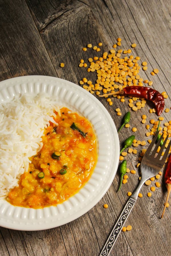 Dal Indian Lentil Curry Soup and Rice Stock Photo Image of indian