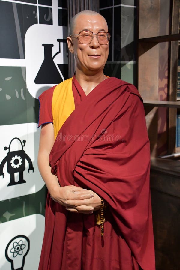 Dalai Lama Statue at Madame Tussauds in Times Square in Manhattan New Dalai Lama Statue at Madame Tussauds in Times Square in Manhattan New