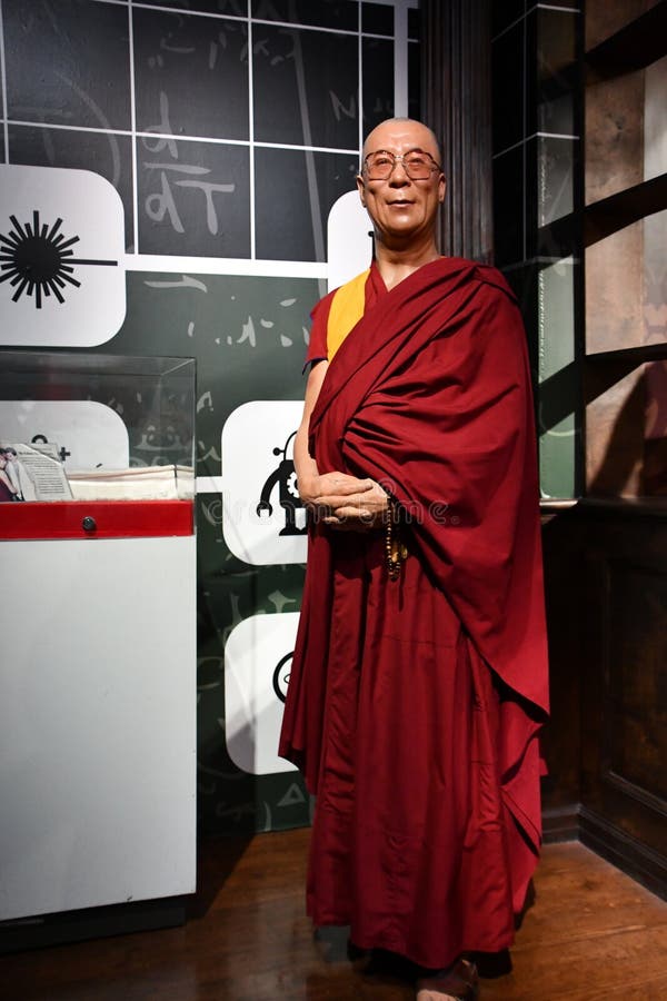 Dalai Lama Statue at Madame Tussauds in Times Square in Manhattan New Dalai Lama Statue at Madame Tussauds in Times Square in Manhattan New