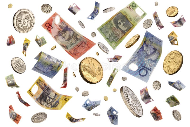 Dalend Australisch Geld royalty-vrije stock afbeeldingen Dalend Australisch Geld royalty-vrije stock afbeeldingen