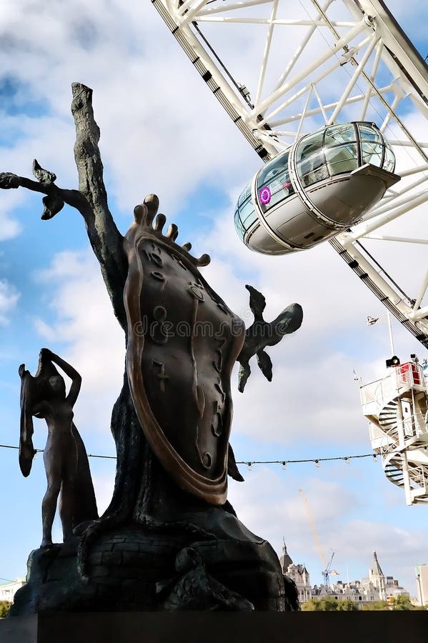 Dali and the London Eye stock photo
