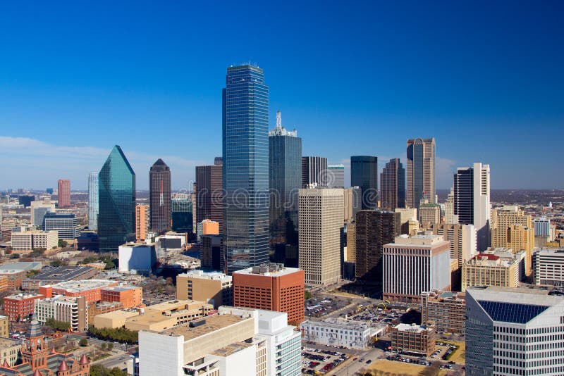Dallas Downtown Panorama royaltyfri fotografi Dallas Downtown Panorama royaltyfri fotografi