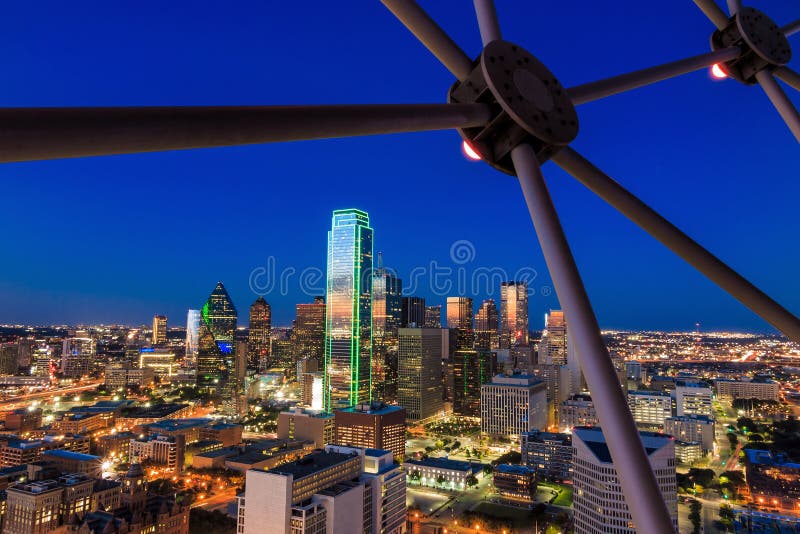 Dallas Texas (panoramic) editorial photography. Image of cityscape